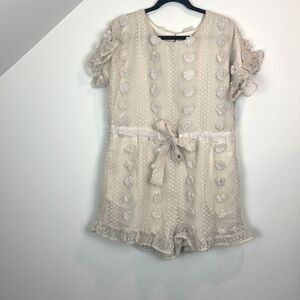 Cotton wood shanty Bluivy Floral Cream Romper Size Medium NWT